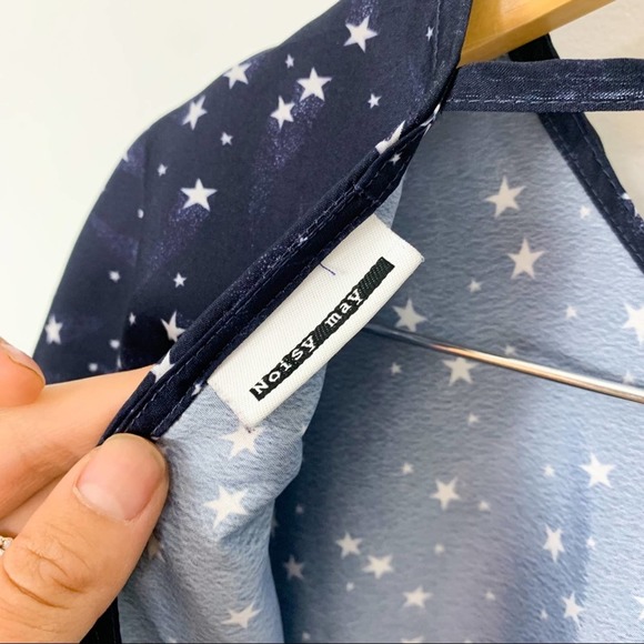 Noisy May ASOS Navy Blue Star Low Back Shift Mini Dress Size Extra Small - Picture 8 of 13